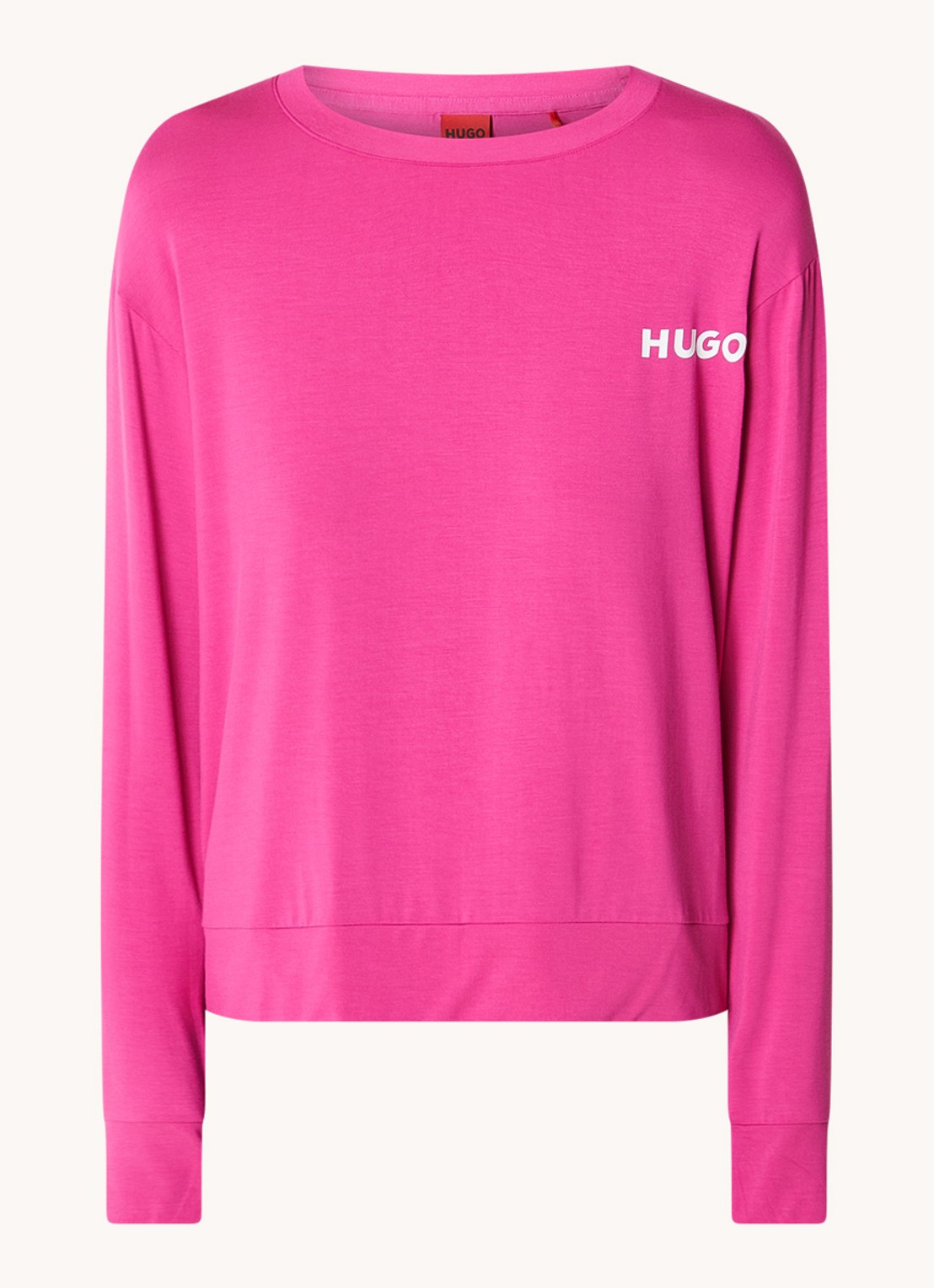 HUGO Unite pyjamatop met logo - voorkant roze