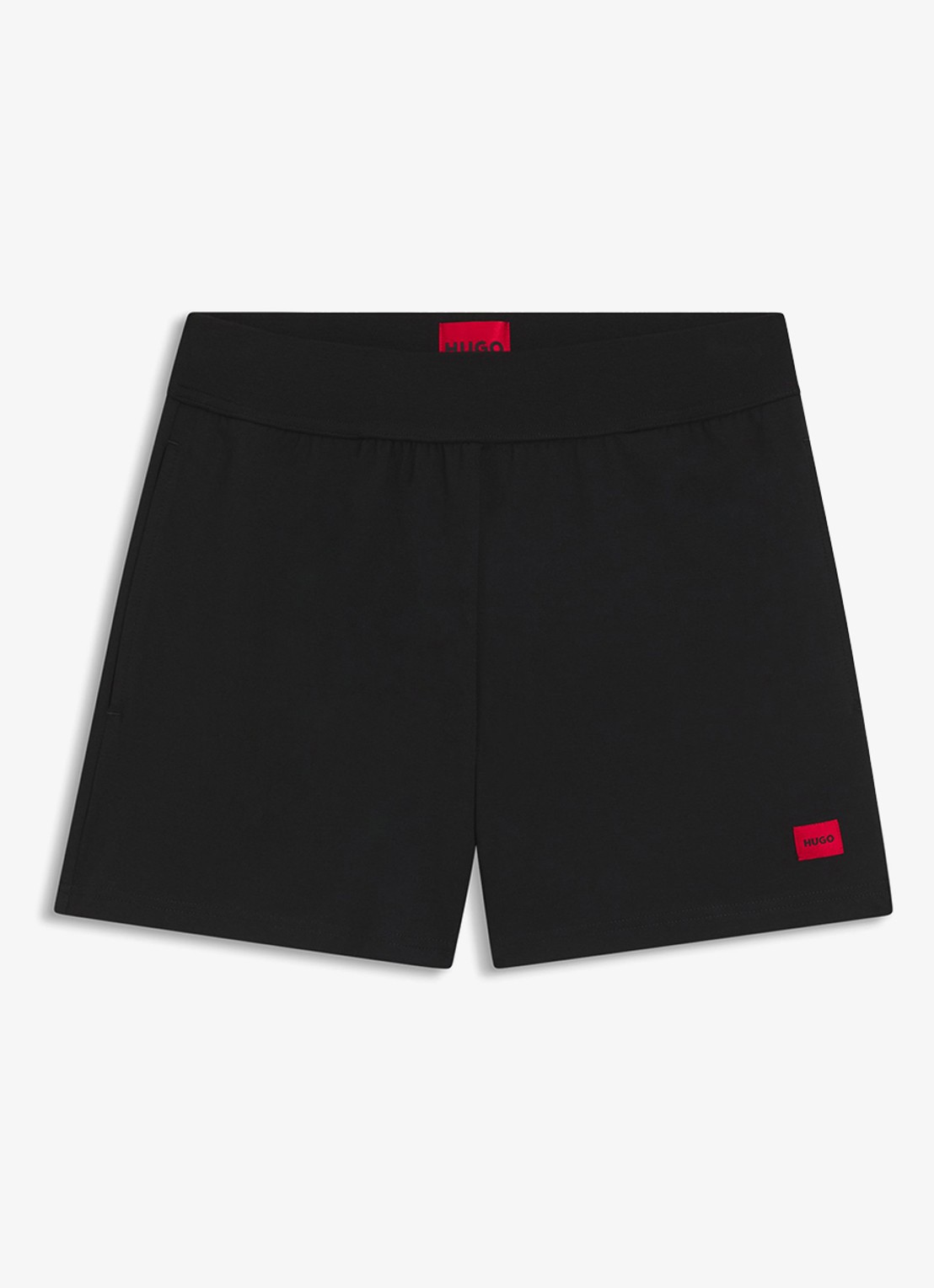 HUGO Wide fit korte broek met logo - voorkant 3 zwart