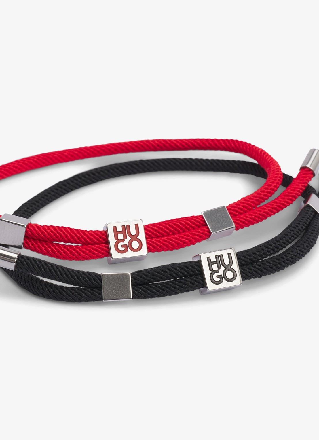 HUGO Wikkelarmband met logo in set van 2 - detail open miscellaneous-960 / multicolor