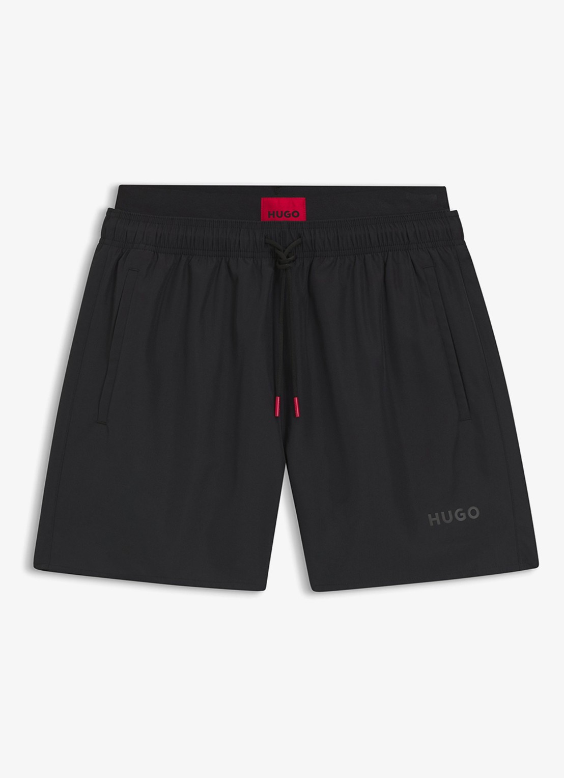 HUGO Zwemshort met logo - voorkant zwart