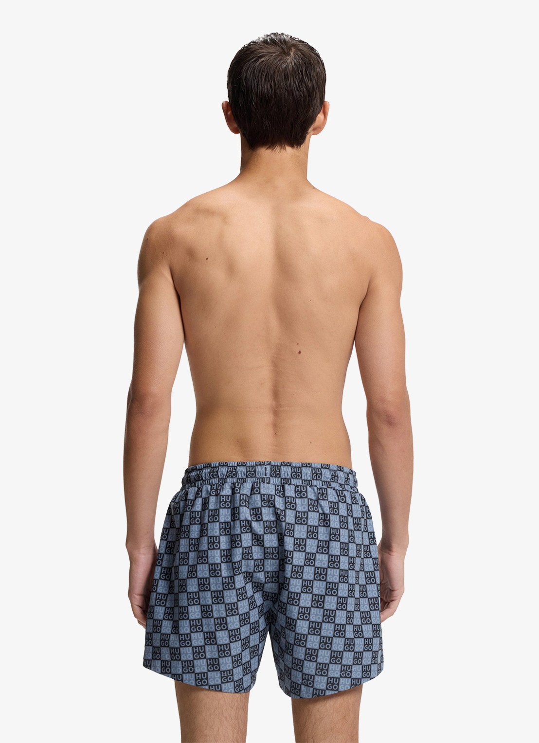 HUGO Zwemshorts met logo - achterkant 3 dark blue-401 / blauw