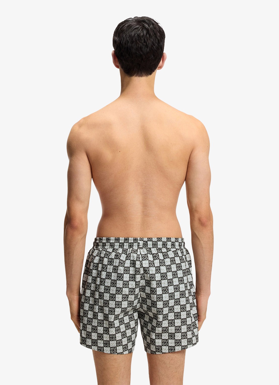 HUGO Zwemshorts met logo - achterkant dark green-306 / groen