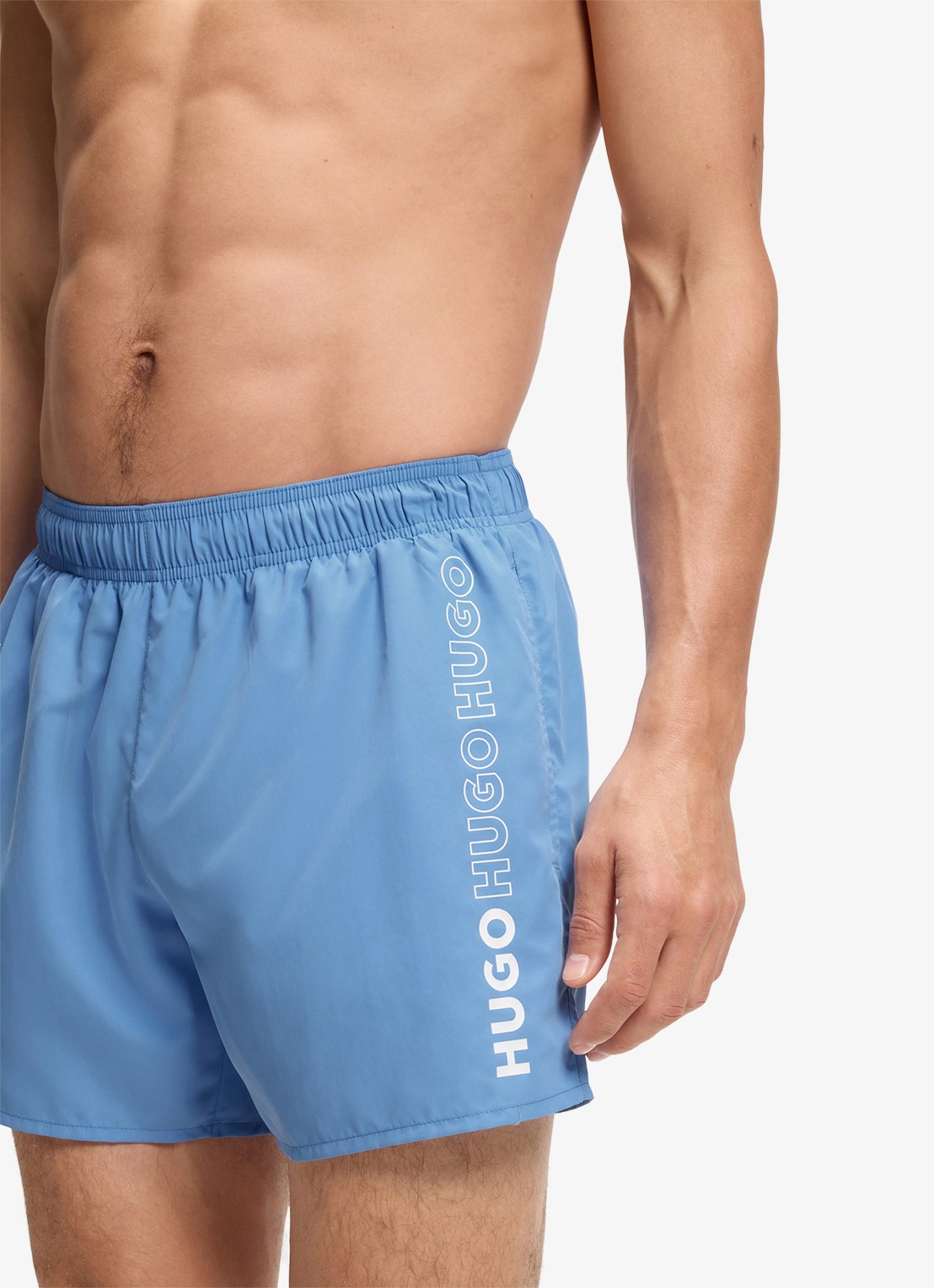 HUGO Zwemshorts met logoprint - detail 3 blauw