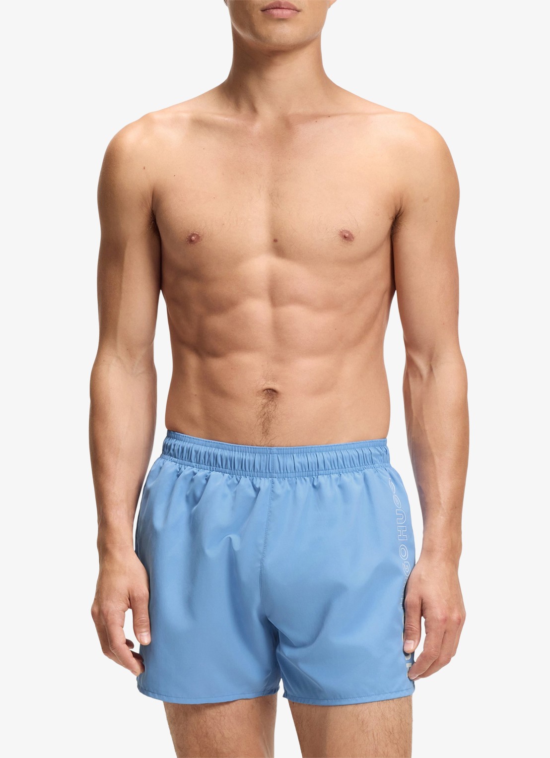HUGO Zwemshorts met logoprint - voorkant 2 blauw