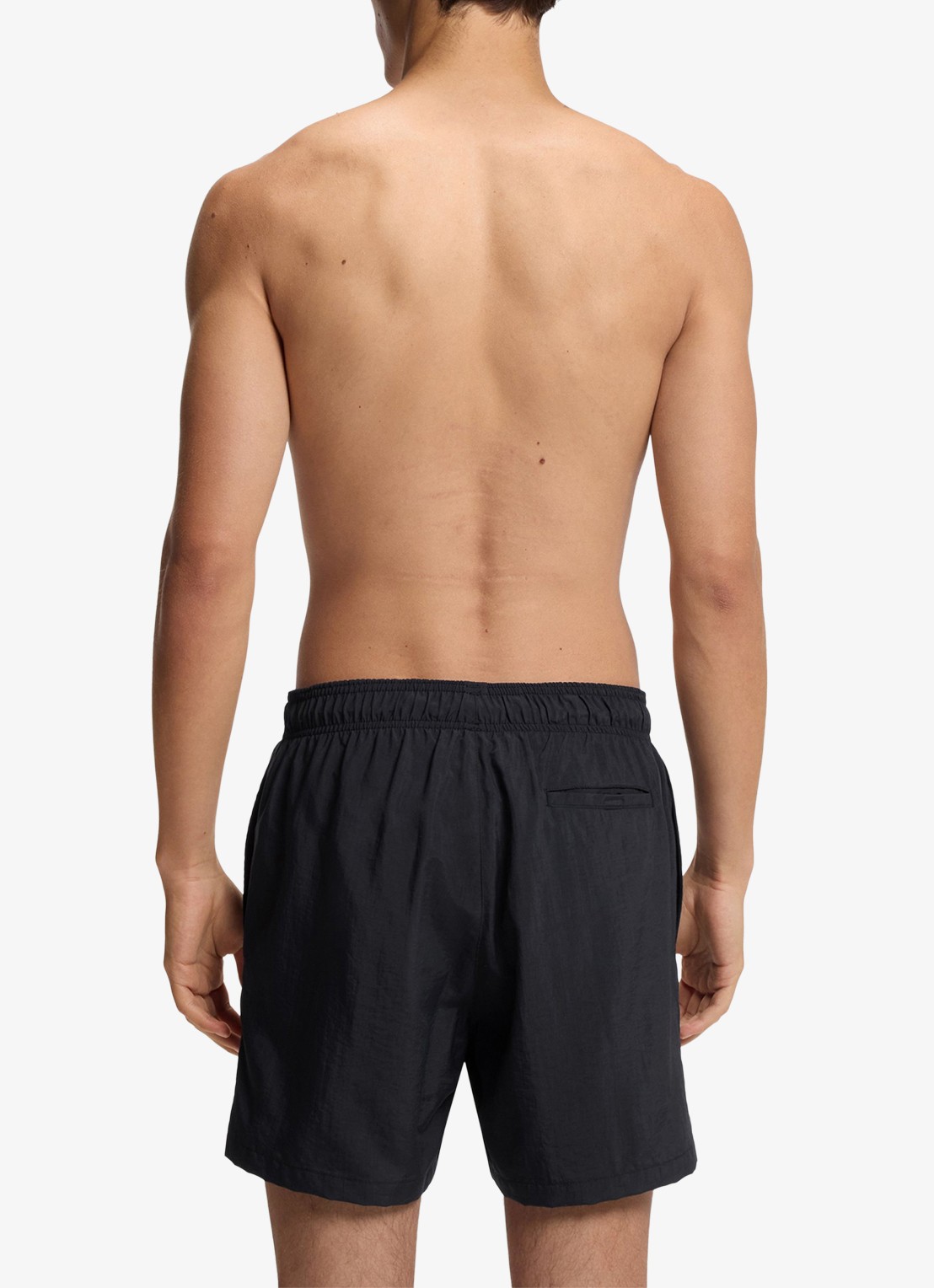 HUGO Zwemshorts met steekzakken en logo - achterkant black-001 / zwart