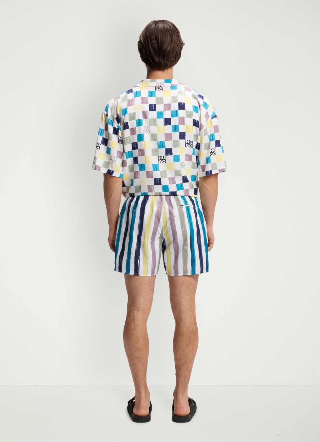HUGO Zwemshorts met streepprint - achterkant 4 multicolor