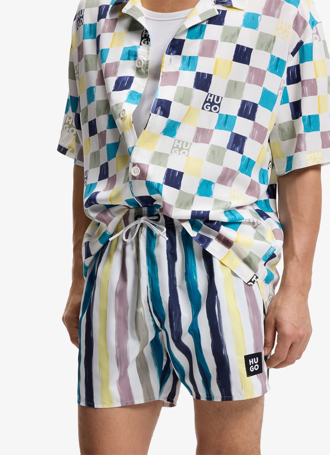 HUGO Zwemshorts met streepprint - detail 3 multicolor