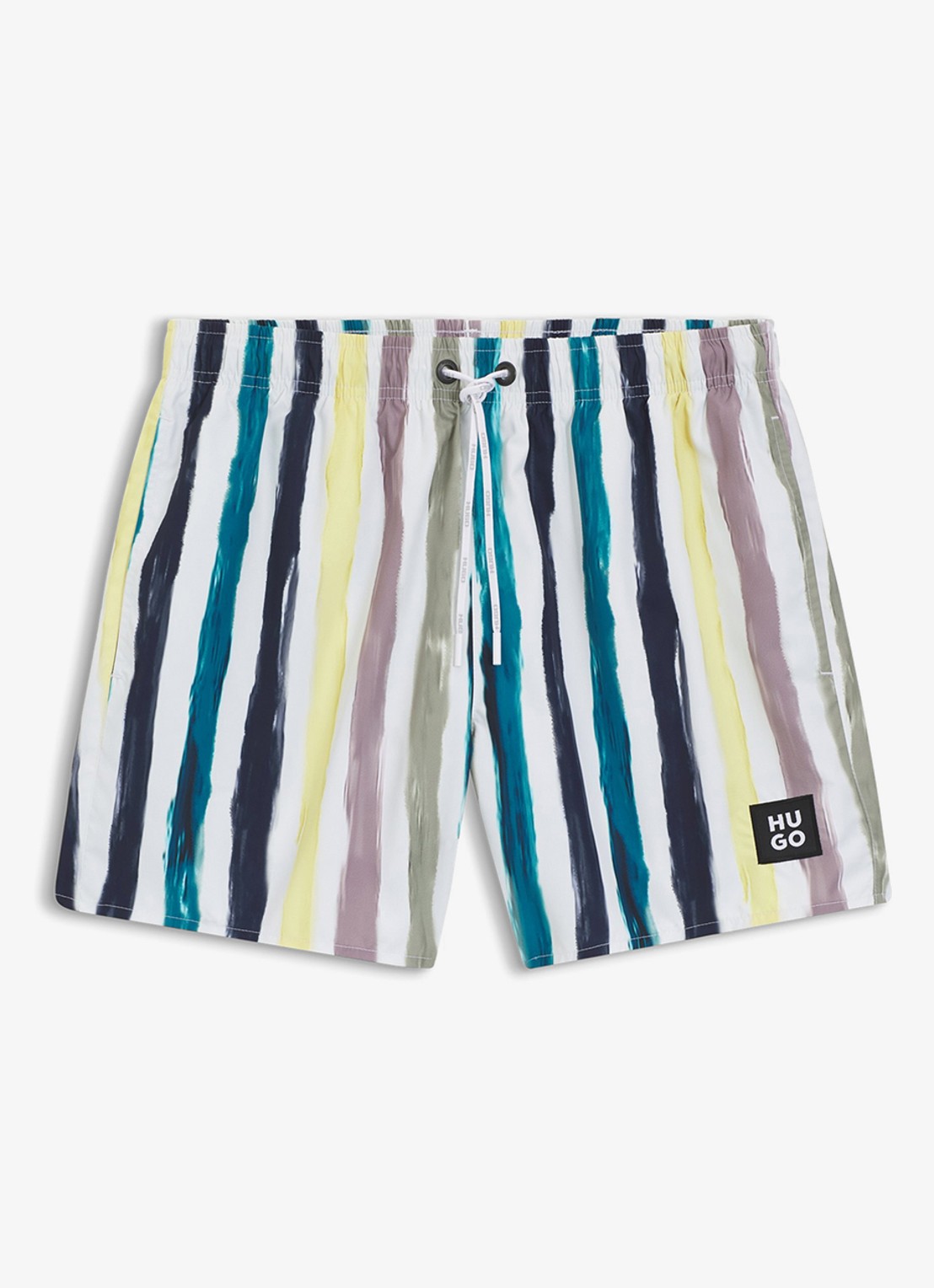 HUGO Zwemshorts met streepprint - voorkant multicolor