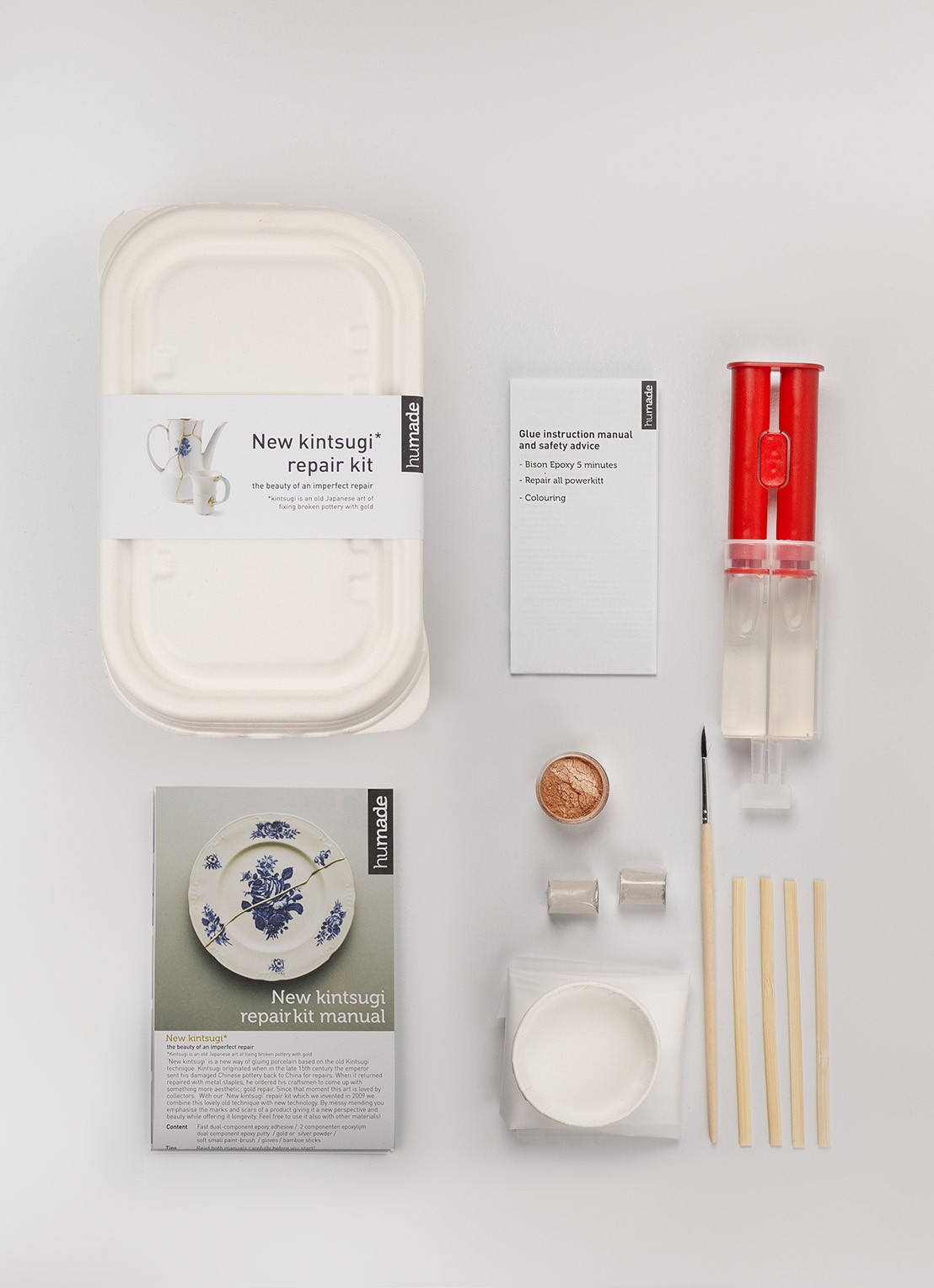 humade Kintsugi repair kit voor servies - voorkant 4 brons
