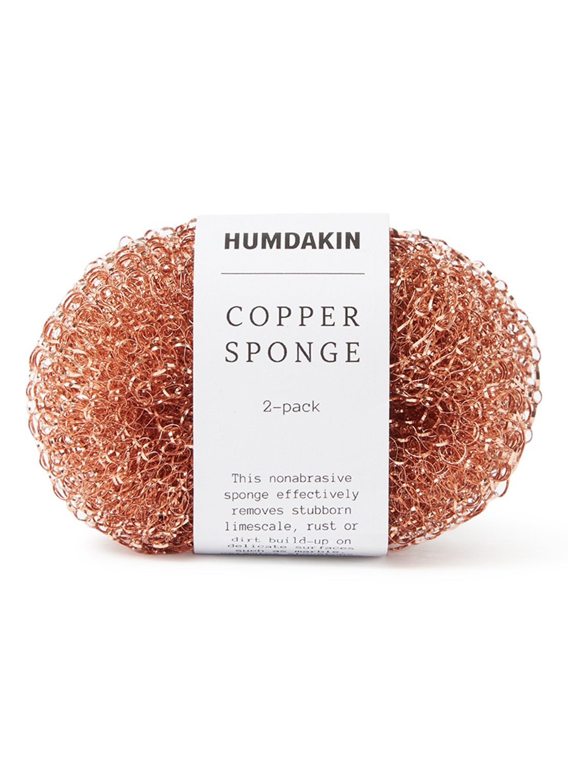 Humdakin Copper Sponge koperen spons set van 2 - voorkant 2 koper