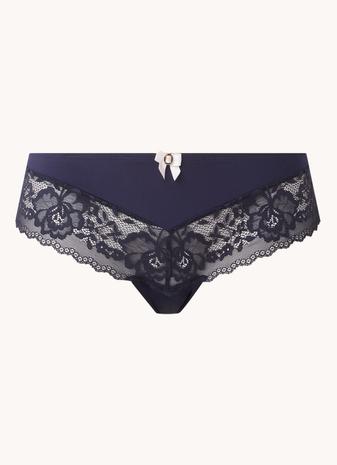 Hunkemöller Maya hipster met kant - voorkant blauw