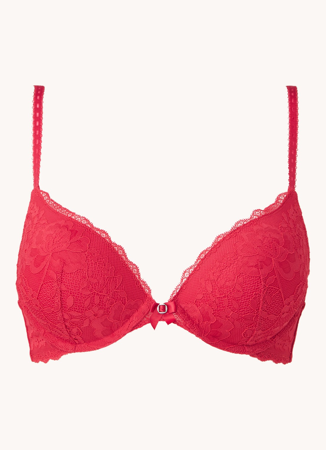 Hunkemöller Maya push-up bh van kant - voorkant steenrood