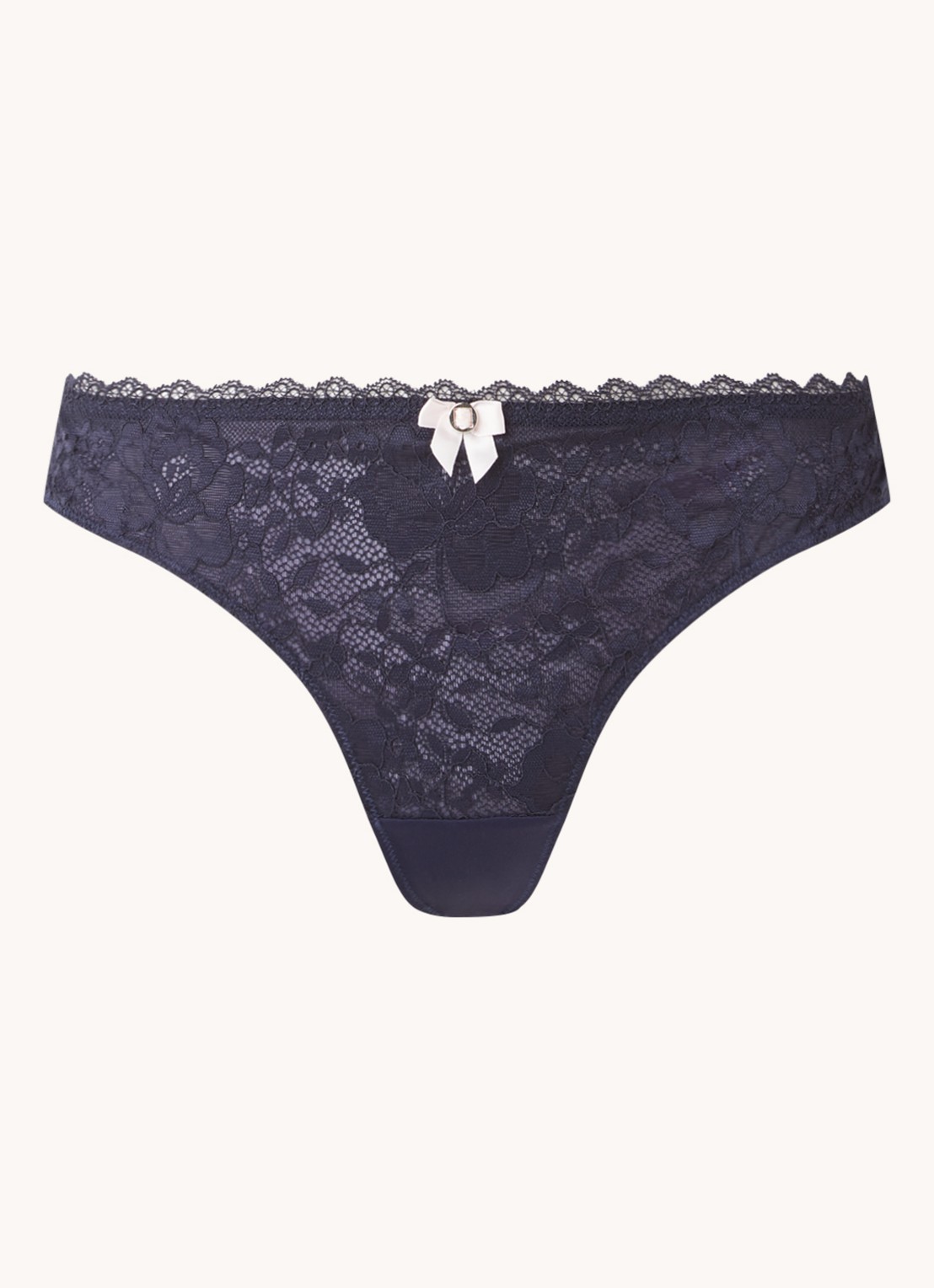 Hunkemöller Maya string met kant - voorkant 3 blauw