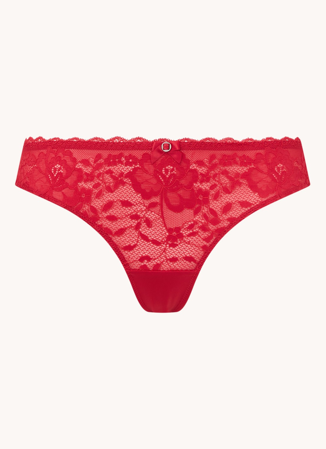 Hunkemöller Maya string met kant - voorkant 3 steenrood