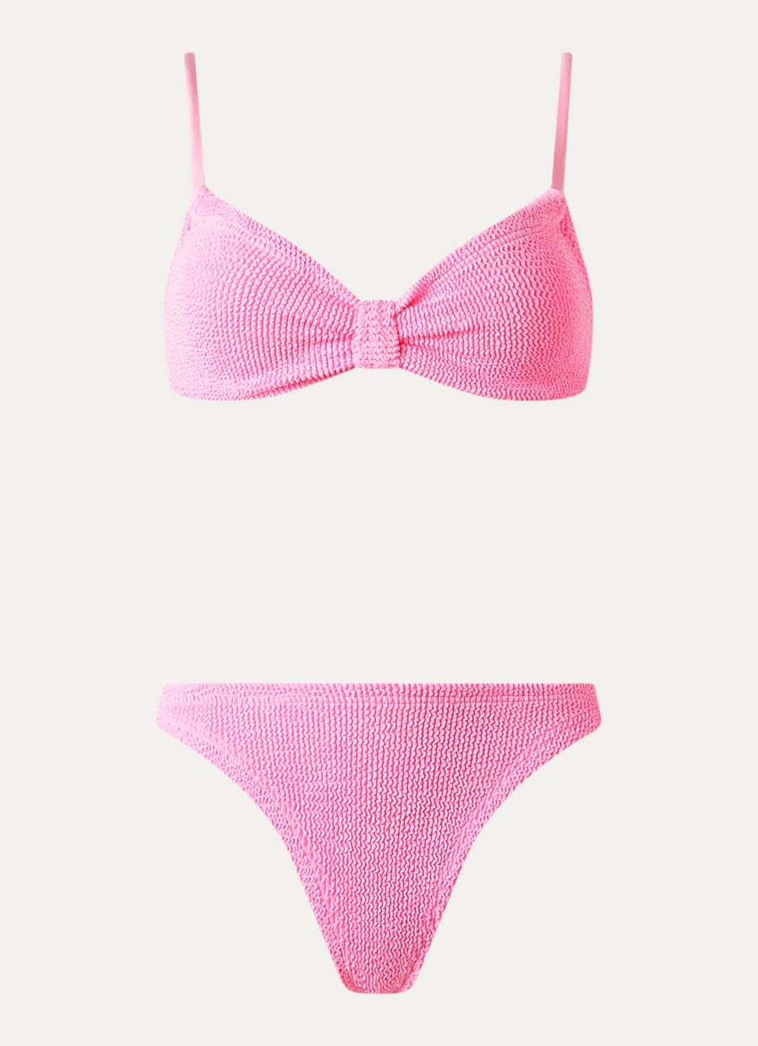 Hunza G Alicia bikiniset met structuur  - voorkant 2 roze