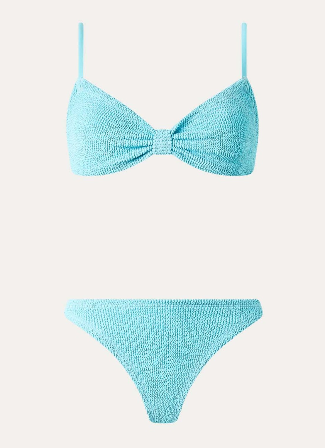Hunza G Alicia bikiniset met structuur  - voorkant 2 turquoise