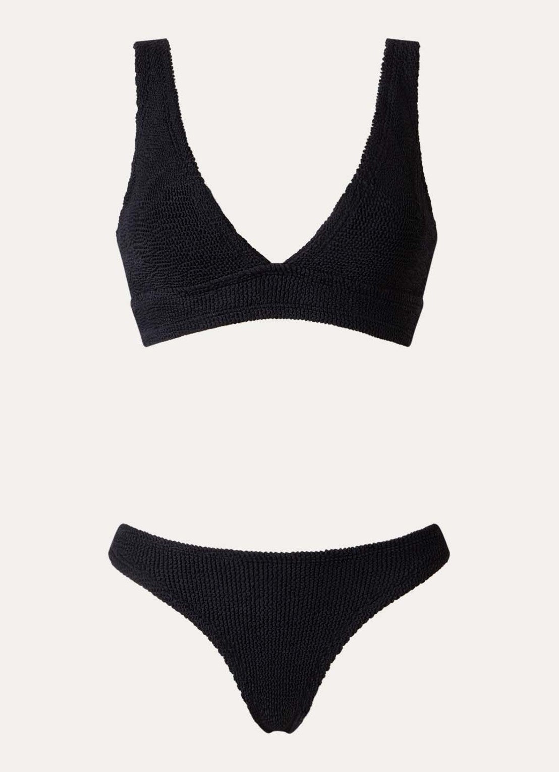 Hunza G Carla bikiniset met structuur - voorkant 3 zwart