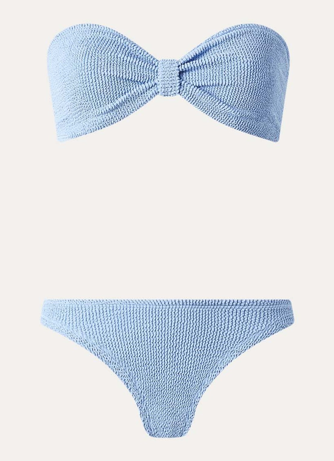 Hunza G Jean bikiniset met structuur - voorkant 4 blauwgrijs