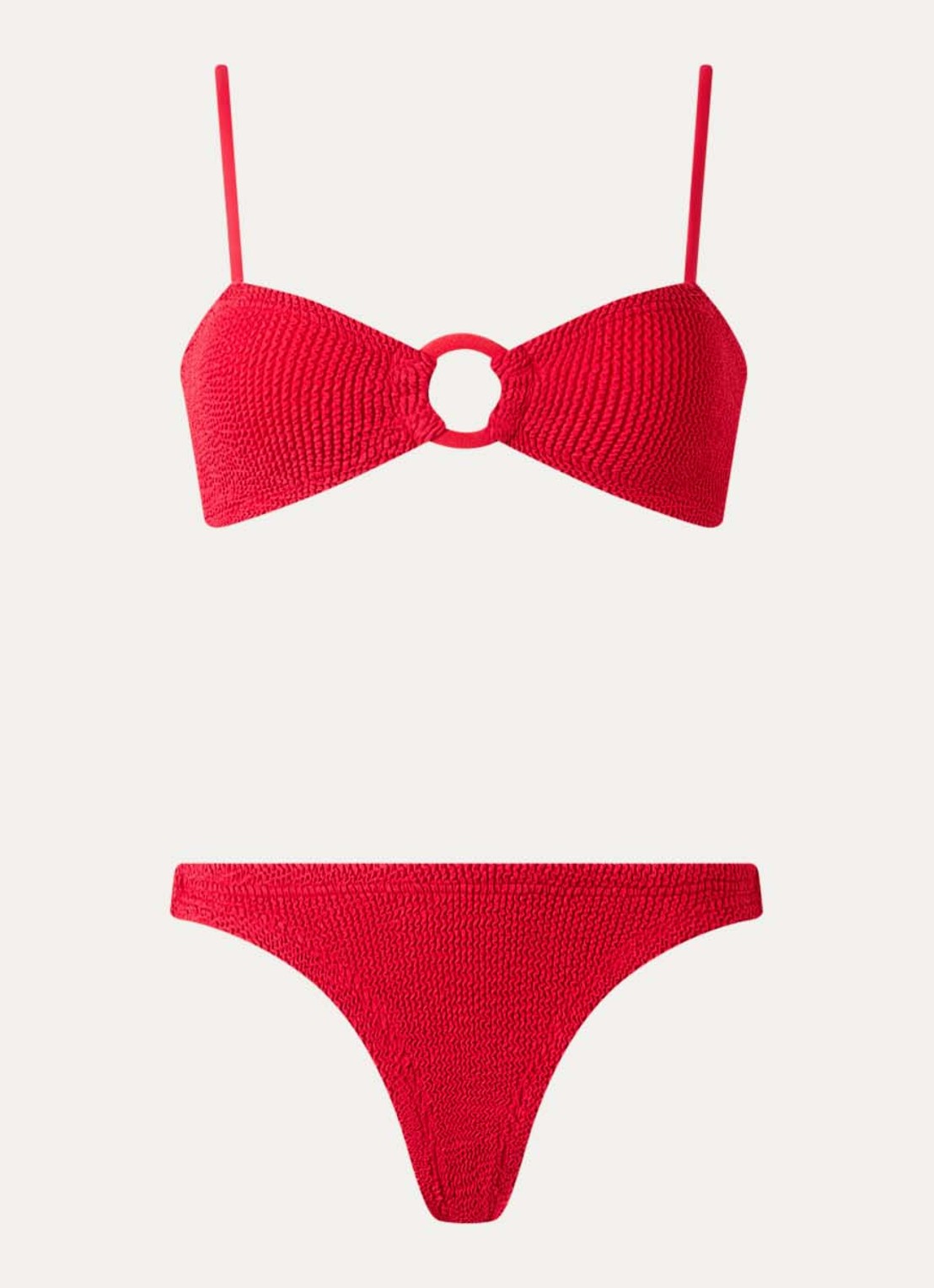 Hunza G Misty bikiniset met structuur  - voorkant 3 rood