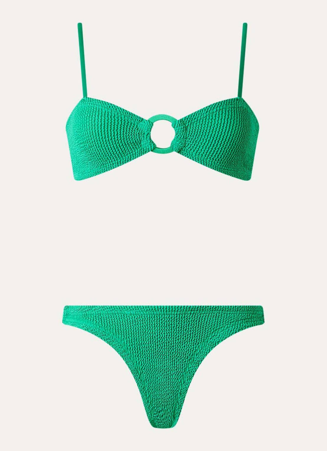 Hunza G Misty bikiniset met structuur  - voorkant 4 groen