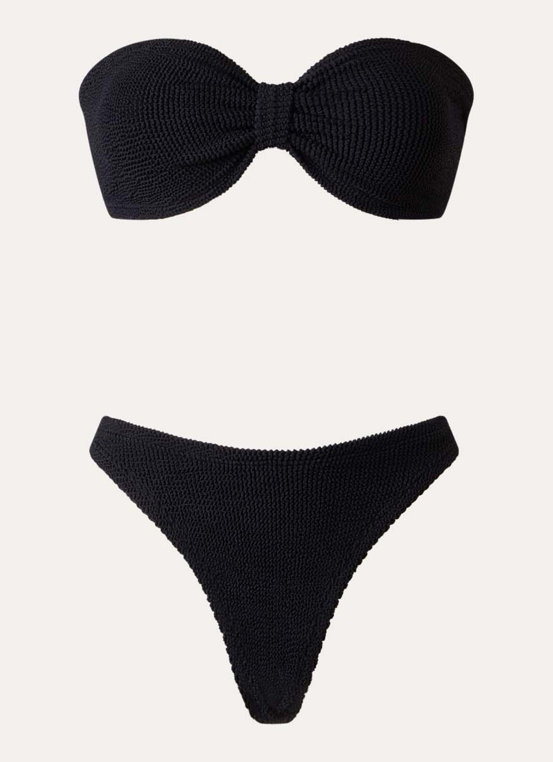 Hunza G Tina bikiniset met structuur - voorkant zwart