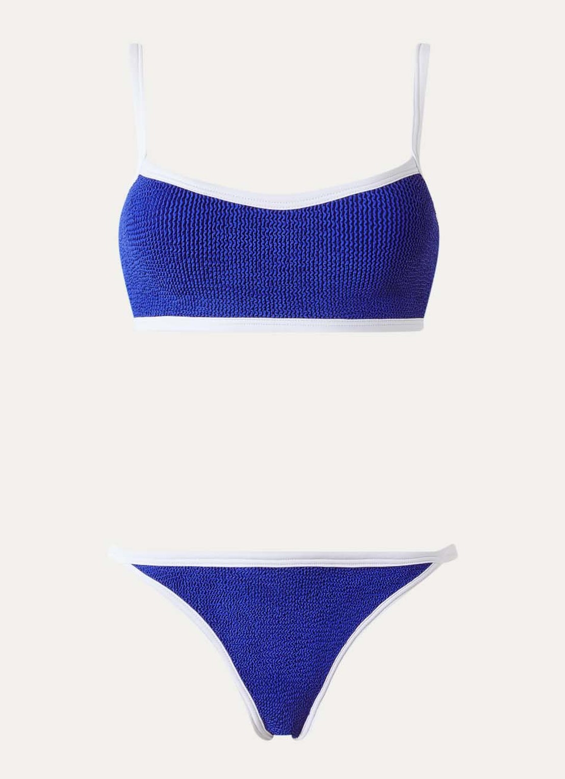 Hunza G Tyler bikiniset met structuur - voorkant 4 kobaltblauw