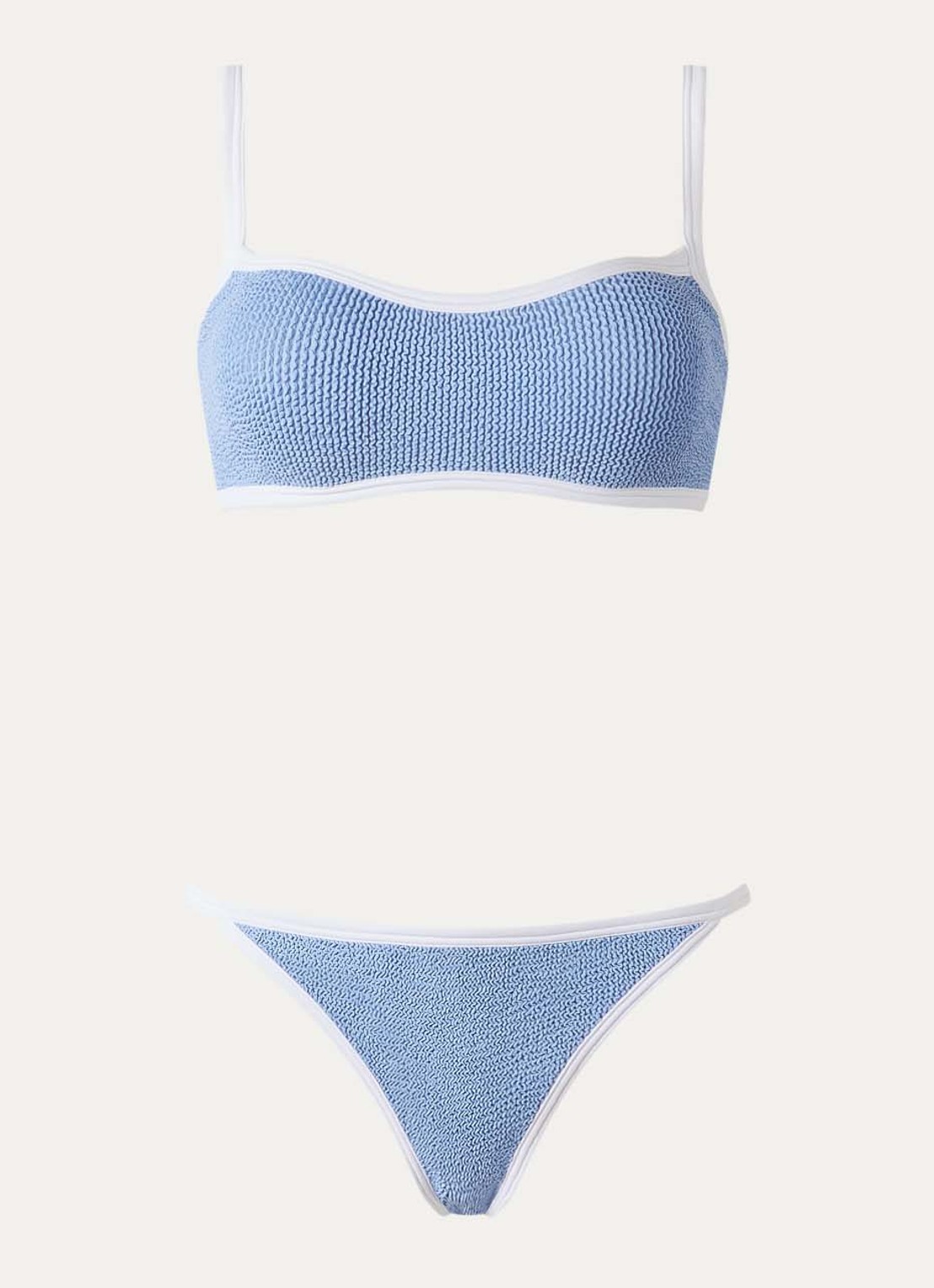 Hunza G Tyler bikiniset met structuur - voorkant blauwgrijs