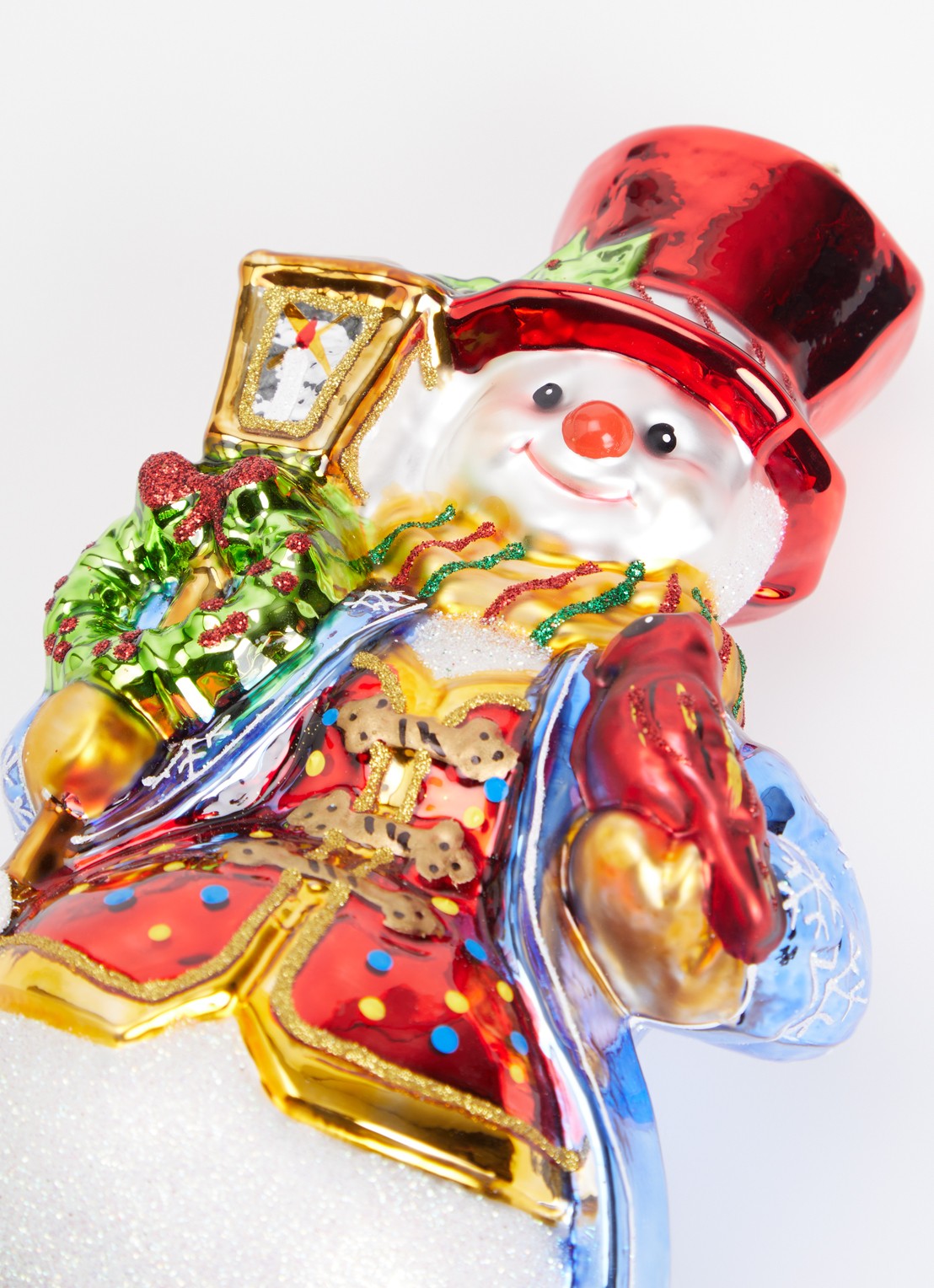 Huras Family Snowman with lantern kersthanger 16,5 cm - detail 3 multicolor
