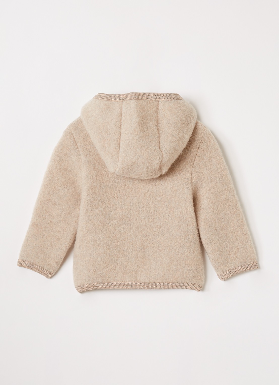 Huttelihut Jack van merino wol met capuchon - achterkant beige