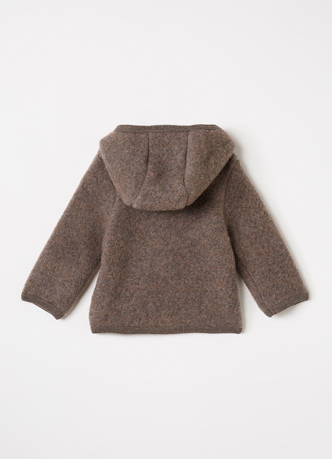 Huttelihut Jack van merino wol met capuchon - achterkant bruin