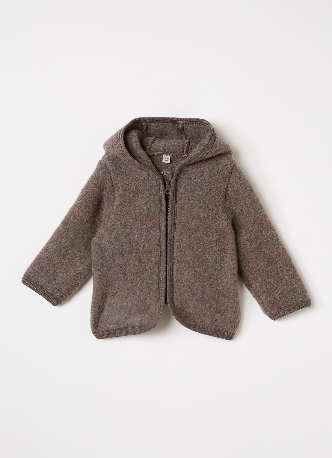 Huttelihut Jack van merino wol met capuchon - voorkant 2 bruin