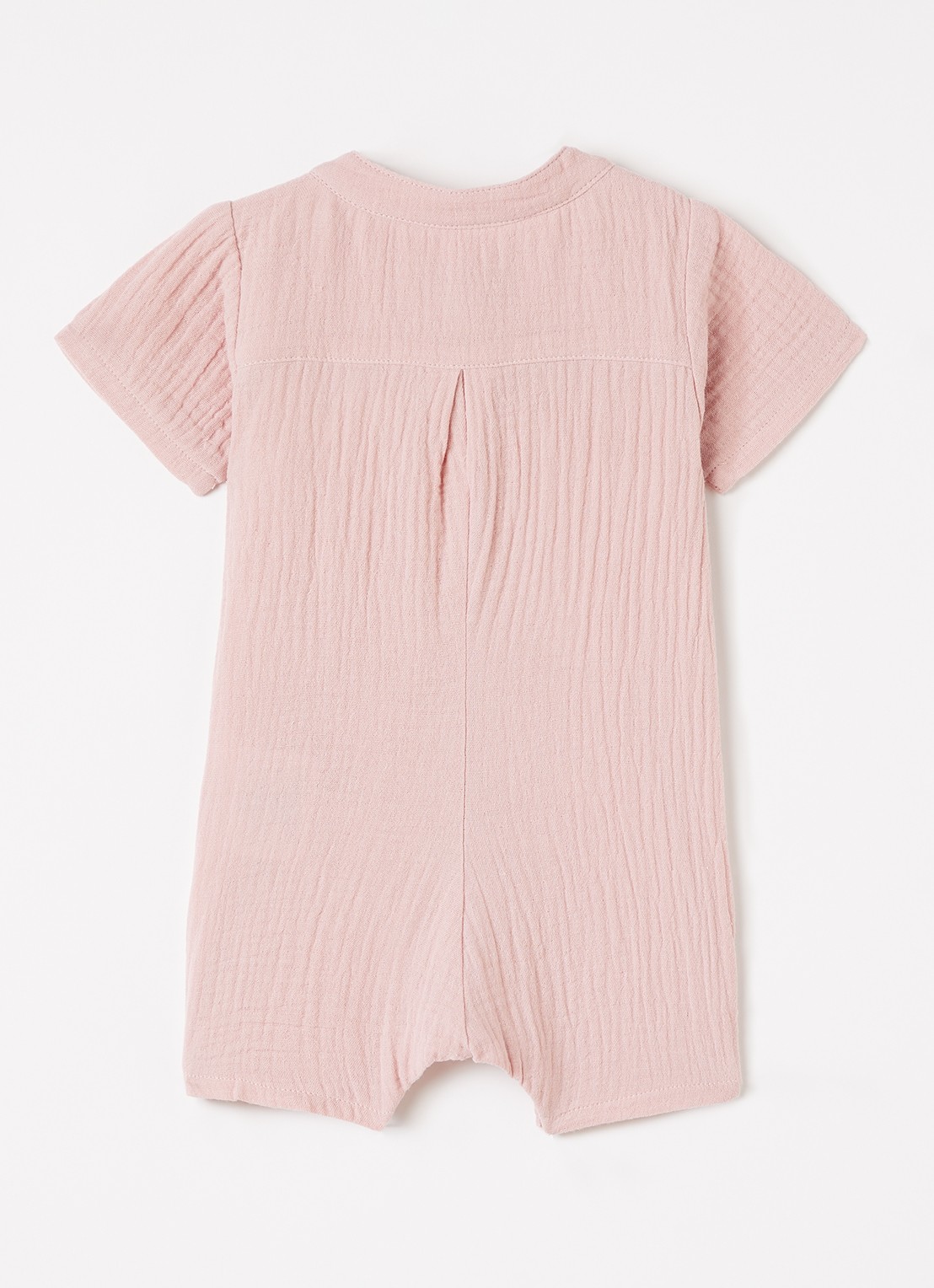 Huttelihut Romper met structuur - voorkant 2 roze