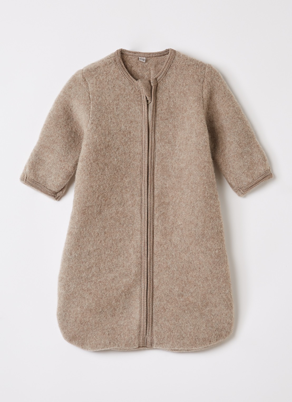 Huttelihut Slaapzak van merino wol - voorkant 3 donkerbeige
