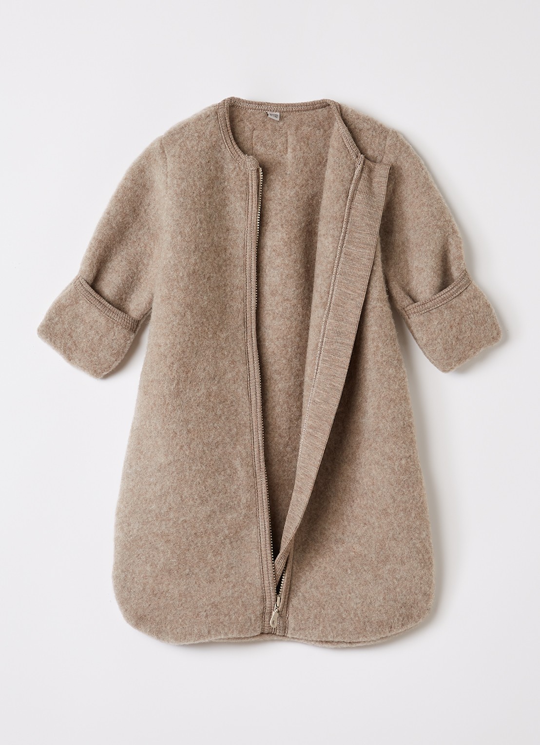 Huttelihut Slaapzak van merino wol - voorkant 4 donkerbeige