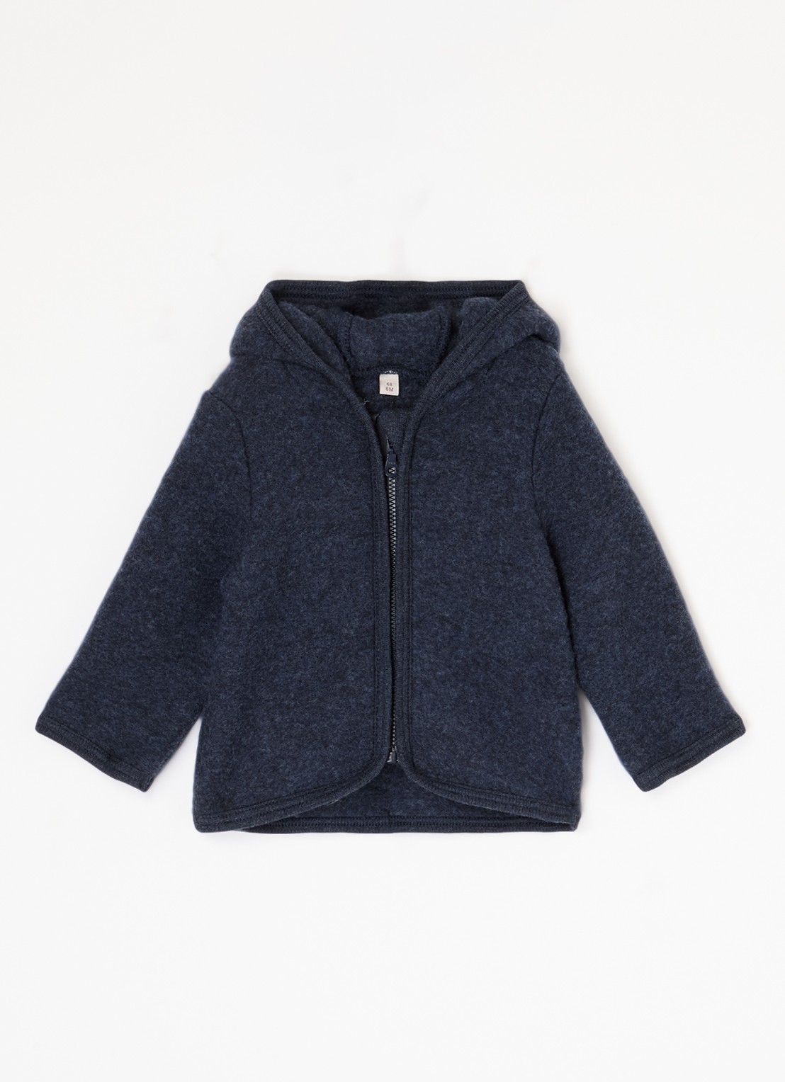 Huttelihut Vest van wol met capuchon - voorkant royalblauw