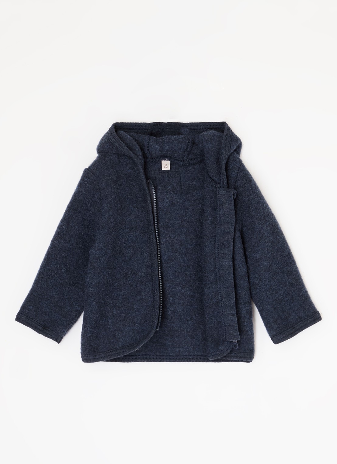Huttelihut Vest van wol met capuchon - voorkant 2 royalblauw