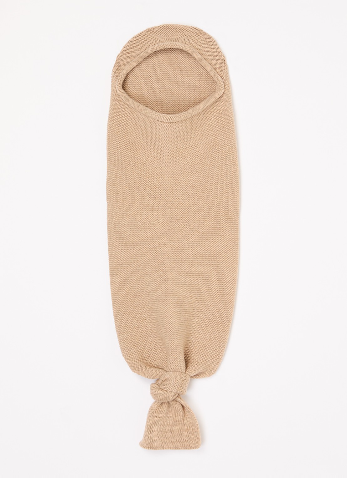Hvid Cocoon van merino wol - voorkant 5 zand