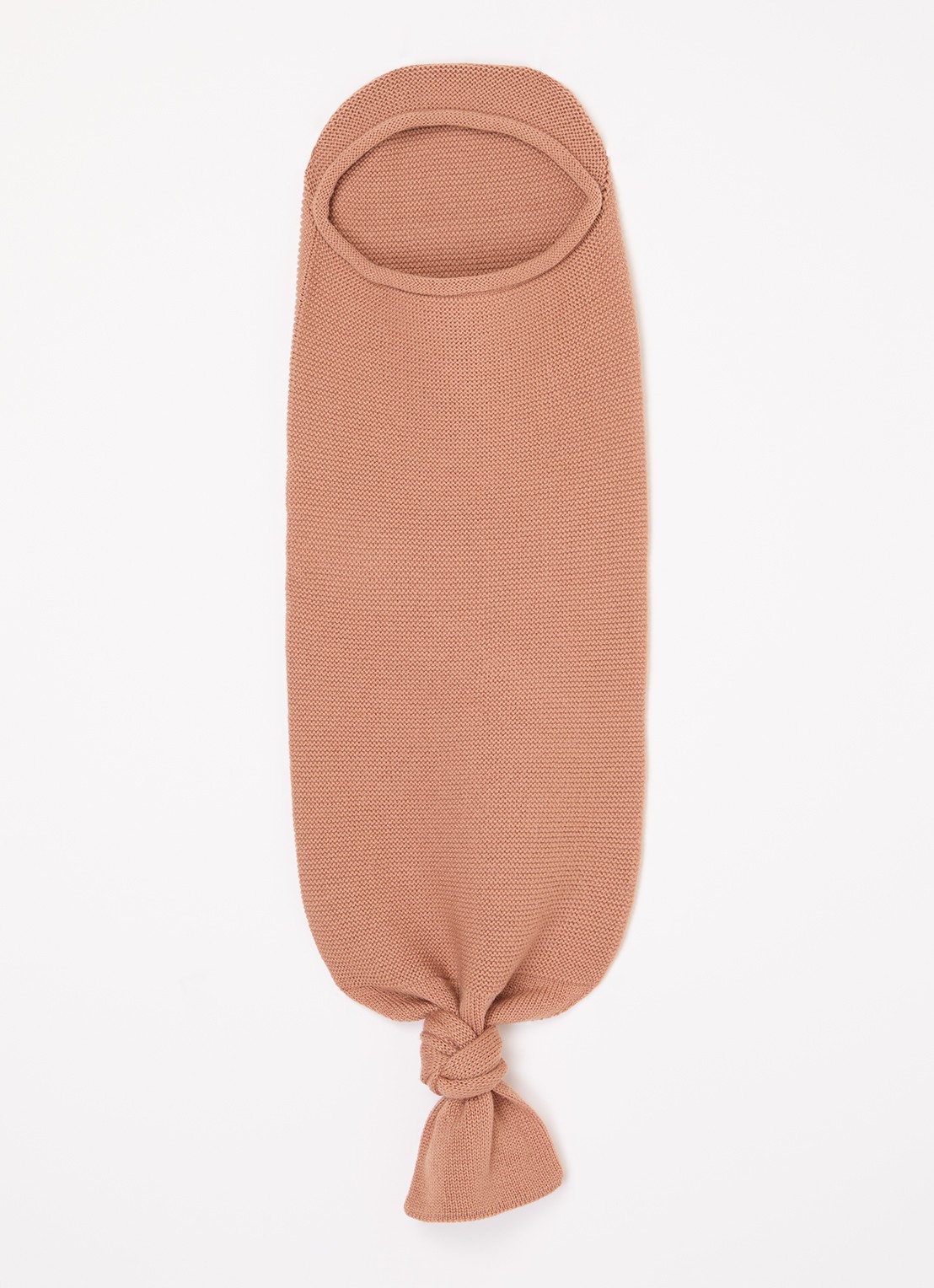 Hvid Cocoon van merino wol - voorkant roestbruin
