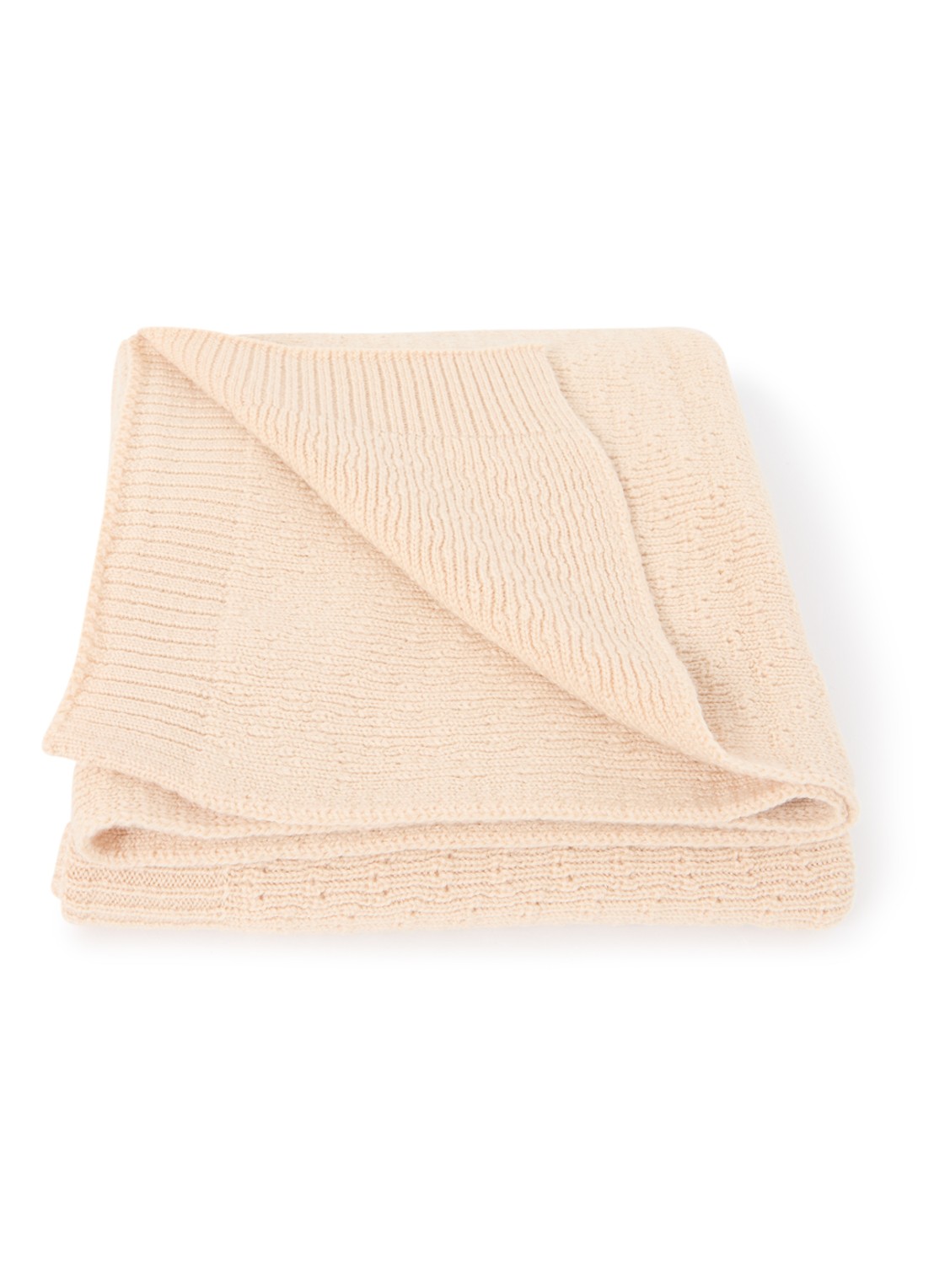 Hvid Dora wiegdeken van merino wol 95 x75 cm - voorkant 2 creme