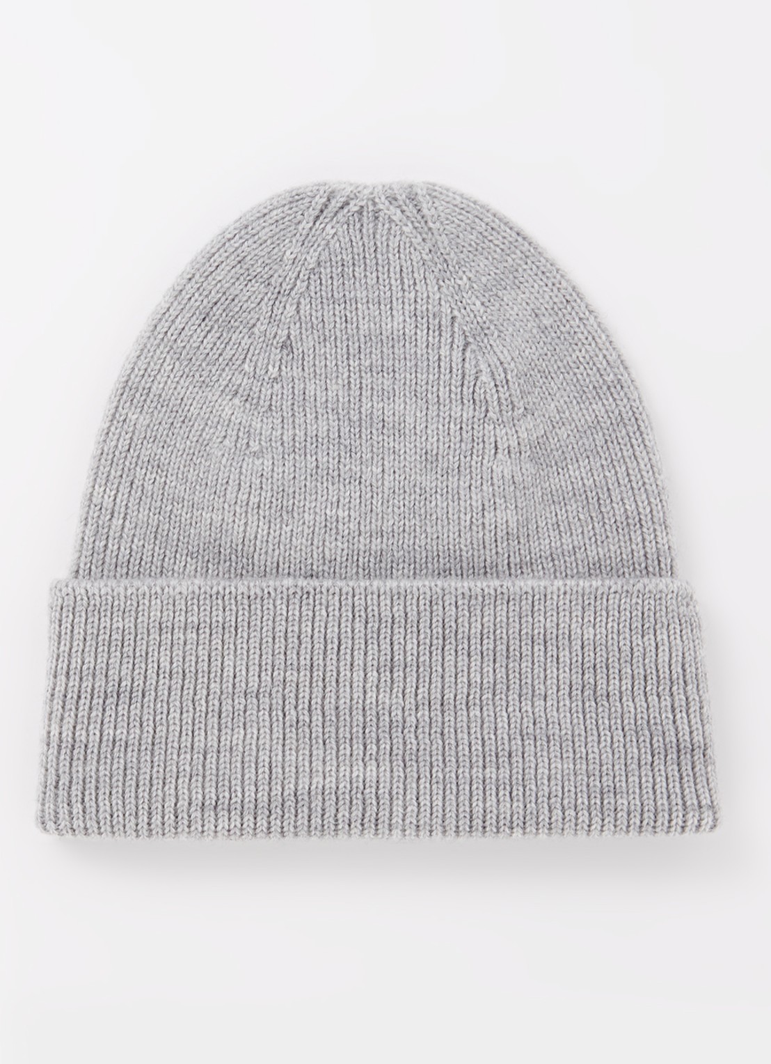 Hvid Fonzie Newborn muts van merino wol - voorkant grijs