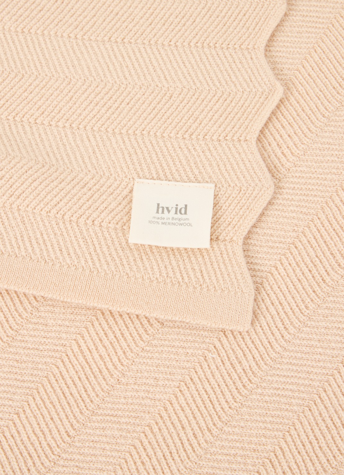 Hvid Freddie wiegdeken van merino wol 100 x 75 cm - detail creme