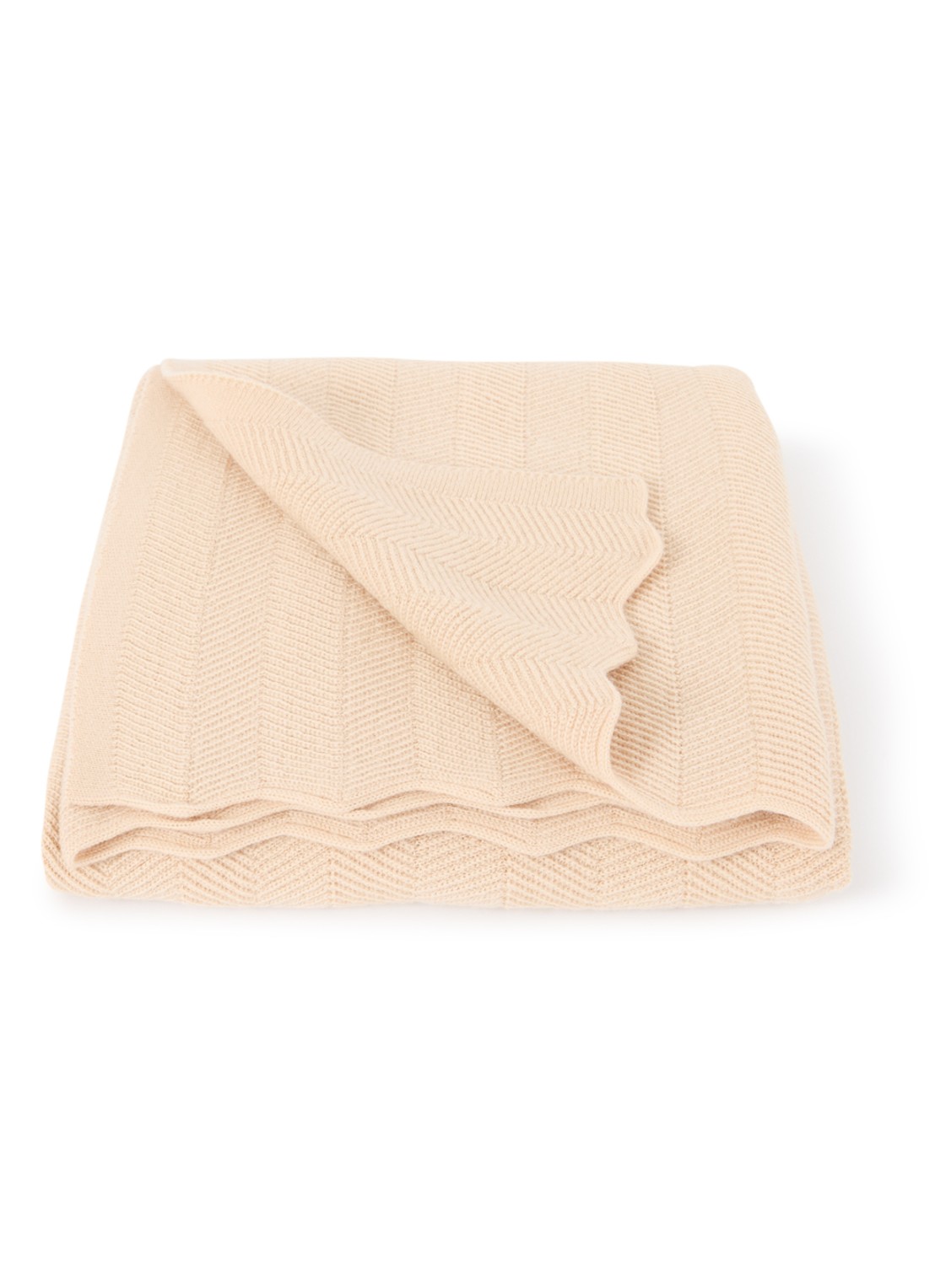 Hvid Freddie wiegdeken van merino wol 100 x 75 cm - voorkant 2 creme