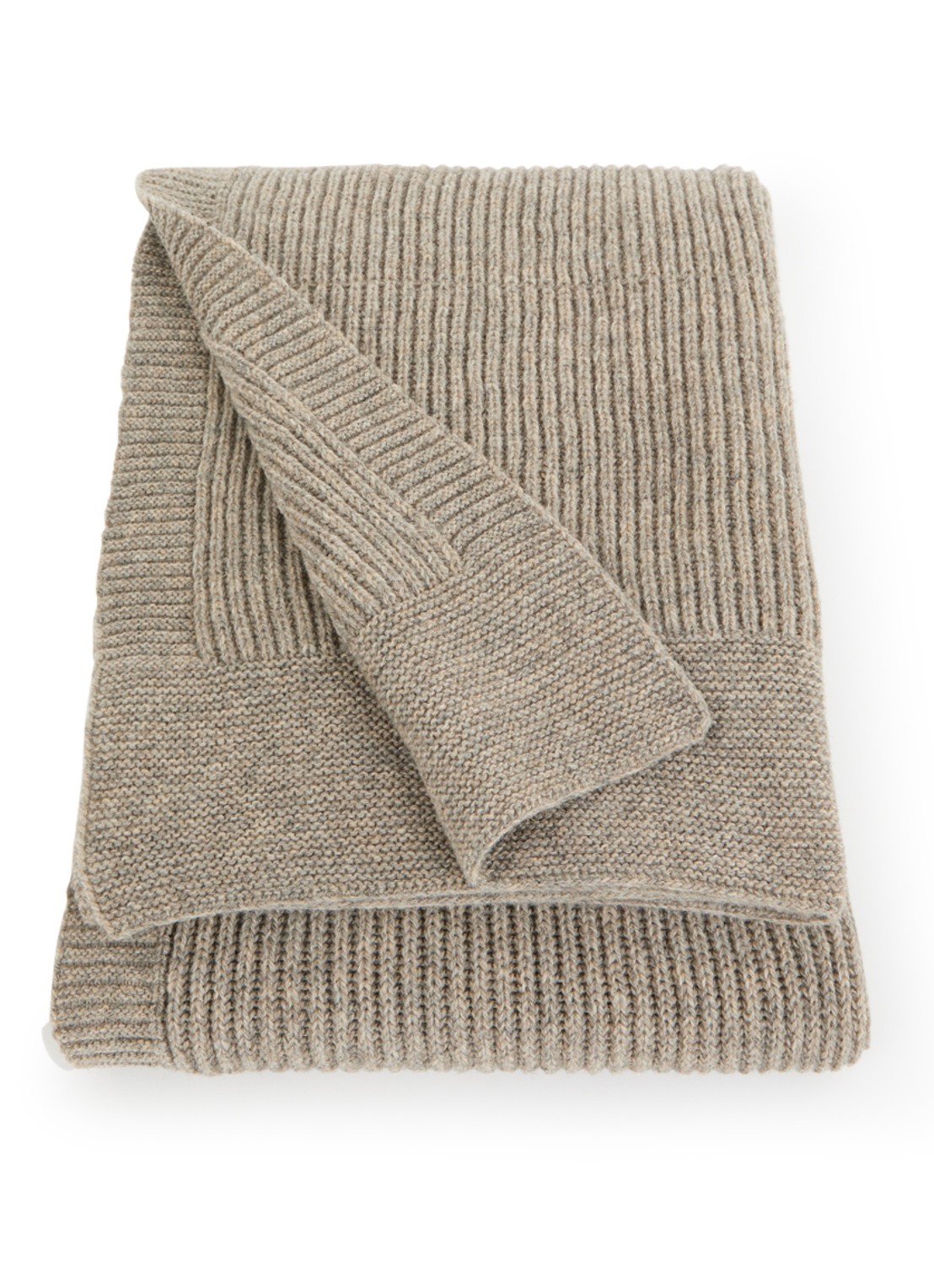 Hvid Gaston plaid van merino wol 140 x 100 cm - voorkant zand