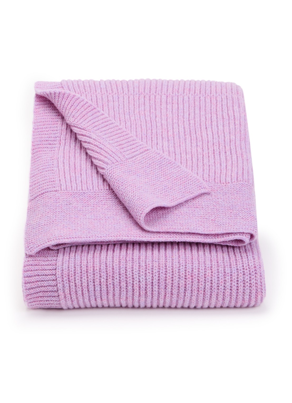 Hvid Gaston plaid van merino wol 140 x 100 cm - voorkant lila