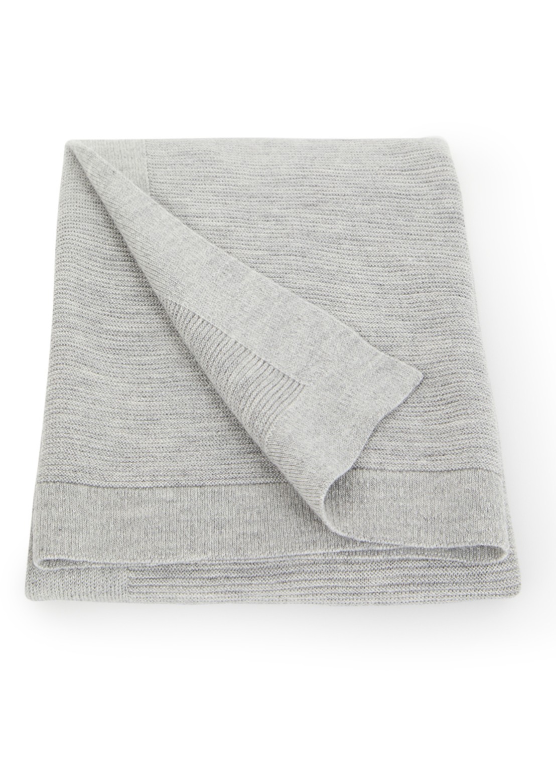 Hvid Gust wiegdeken van merino wol 70 x 95 cm - voorkant grijsmele
