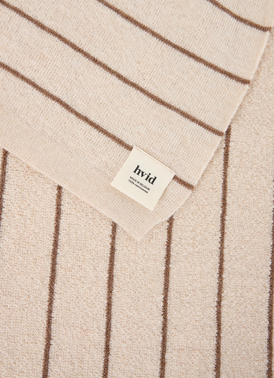Hvid Harry wiegdeken van merino wol 70 x 100 cm - detail beige