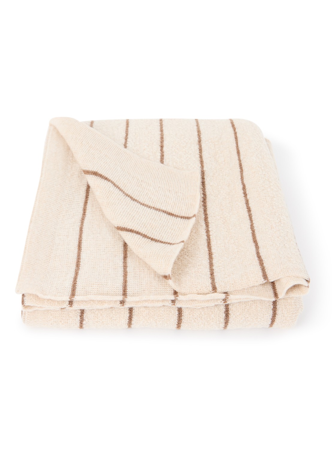 Hvid Harry wiegdeken van merino wol 70 x 100 cm - voorkant 2 beige