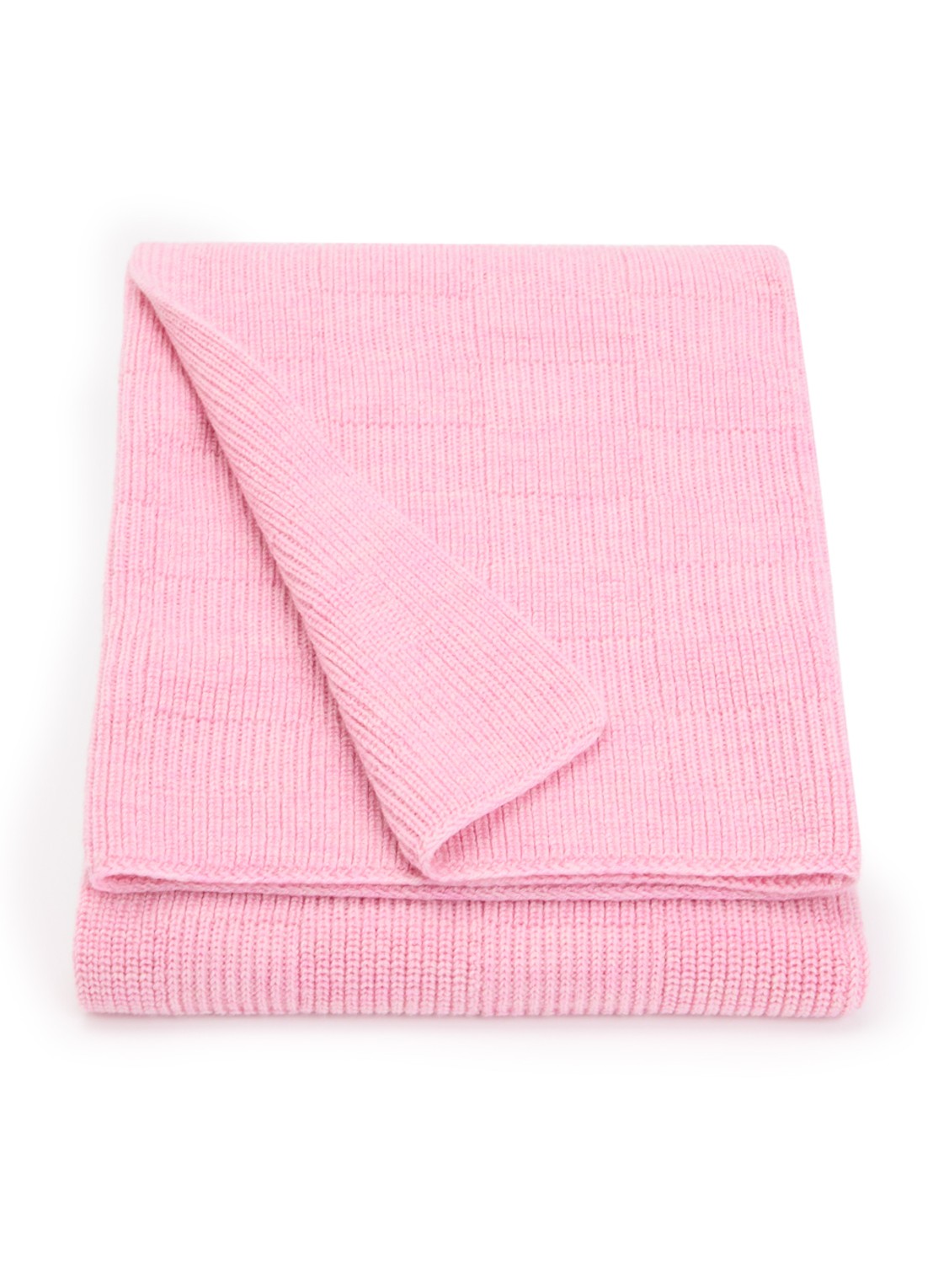Hvid Ivy wiegdeken van merino wol 80 x 100 cm - voorkant roze