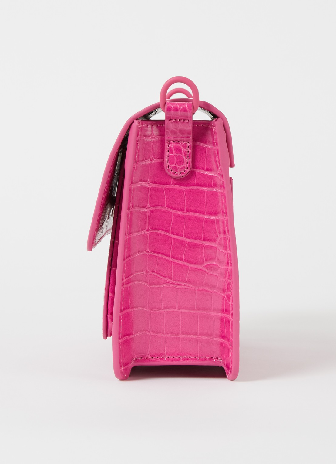 HVISK Cayman crossbodytas met crocostructuur - detail 2 roze