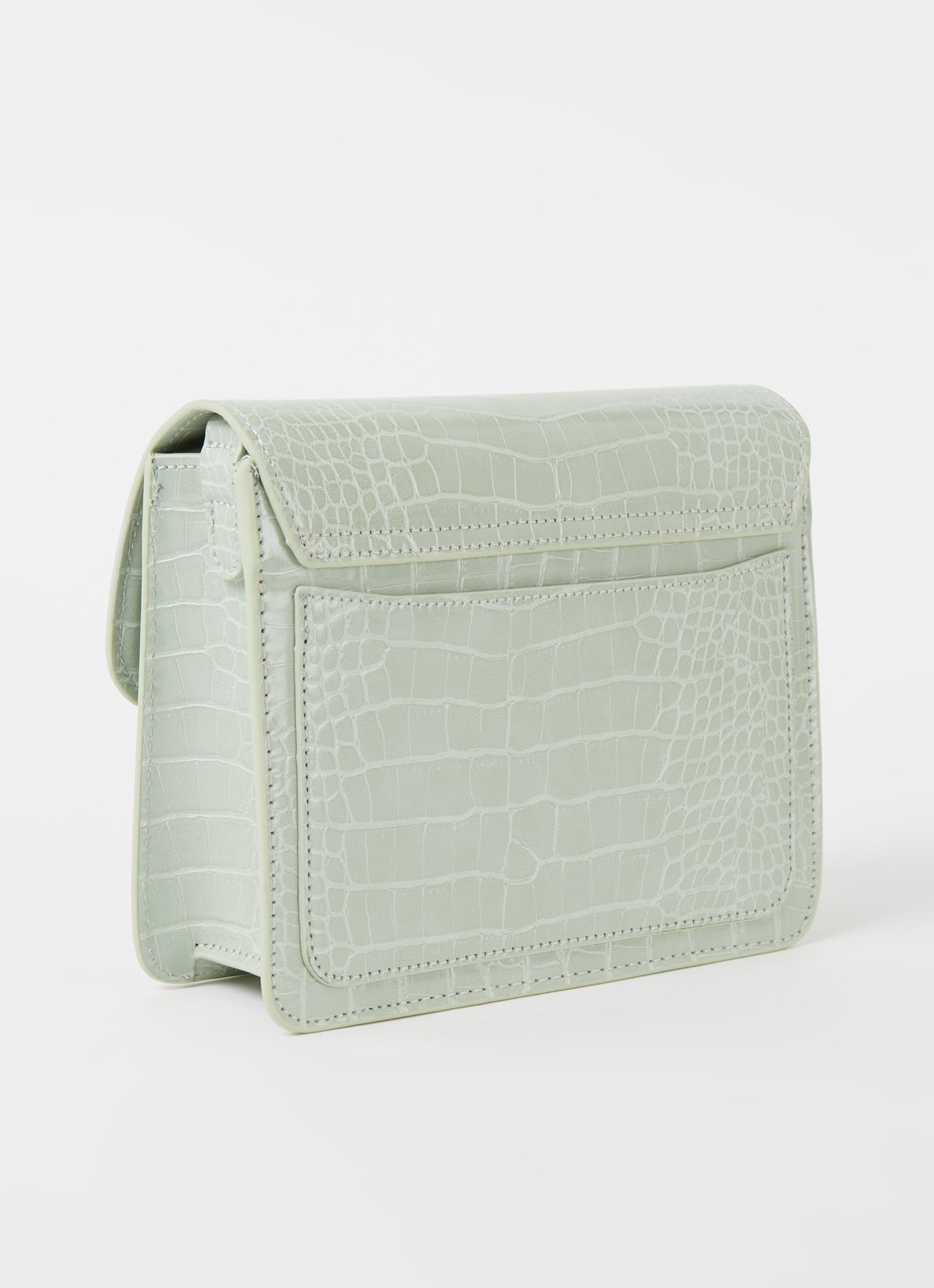 HVISK Cayman crossbodytas met crocostructuur - achterkant 4 lindegroen